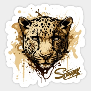 Graffiti Paint Leopard Creative Sticker